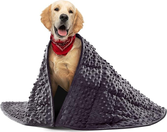 YUSRA Small Weighted Blanket 6lb, Dog Weighted Blanket for Medium Dogs Especially for Thunderstorms, Fireworks, Separation, Travel, Bed and Couch, Cozy Calming Dog Blanket (Dark Grey, 40 * 47inch)