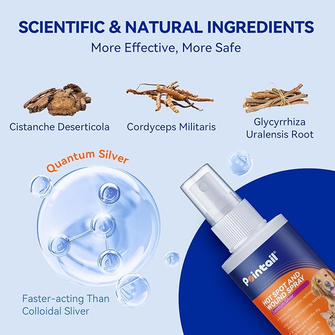 Hot Spot Treatment for Dogs and Cats, Paw Licking Remedy, Dog Licking Paws Treatment, Anti Itch Relief, Allergies Infections, Pipot Skin Spray for Dogs, Wound Hot Spot Spray-All Animals, 4oz