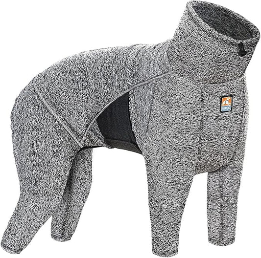 Kurgo Stowe Base Layer, Dog Onesie Body Warmer, Bodysuit for Dogs, Recovery Suit, Reduce Anxiety, Contains Shedding, Leash Opening, Reflective, Heather Black (X-Small)