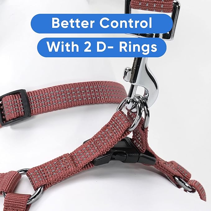 Pawtitas Dog Harness - Medium Sized, Marsala Brown, Step-in, Adjustable, Reflective Vest for Senior Dogs to Puppies - Size S