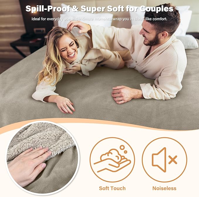 Catalonia Waterproof Liquid Pee Proof Fleece Sherpa Blanket for Bed Couch Sofa, Protector Cover for Baby, Cozy Lining Throws for Camping Boating (Camel/Taupe, 50x60 inch)