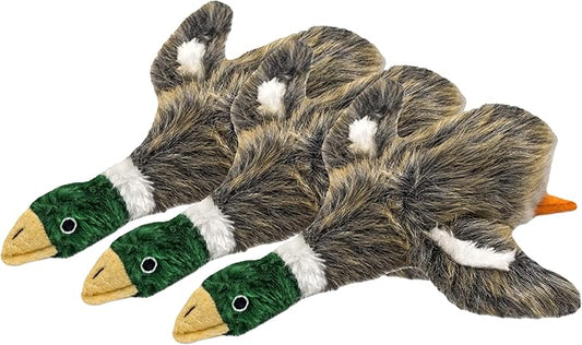 RUFFIN' IT Woodlands Mallard Stuffed Plush Dog Toy, Small (Pack of 3)