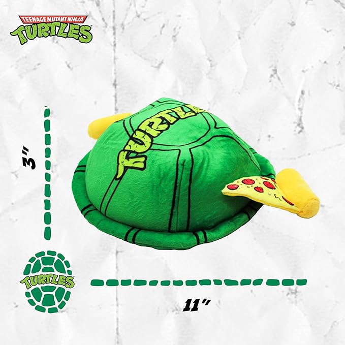 Teenage Mutant Ninja Turtle Official Merchandise | TMNT Toys | Nesting Plush Dog Toy | Turtle Shell with Pepperoni Pup Pizza| Great for Interactive Play