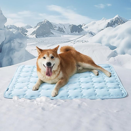 Bedsure Cooling Mat for Large Dogs – 35x23 Thin Washable Cooling Pet Pad for Puppy, QMAX>0.5, Portable Kennel Puppy Bed for Summer, Non-Slip Summer Crate Pad for Big Dog Up to 50 lbs