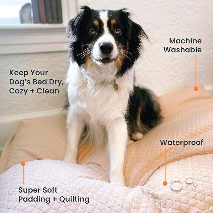 4Knines Luxury Dog Bed Cover - USA Based - Premium Durable Quilted Waterproof Heavy Duty Material - Extra Large - Fog