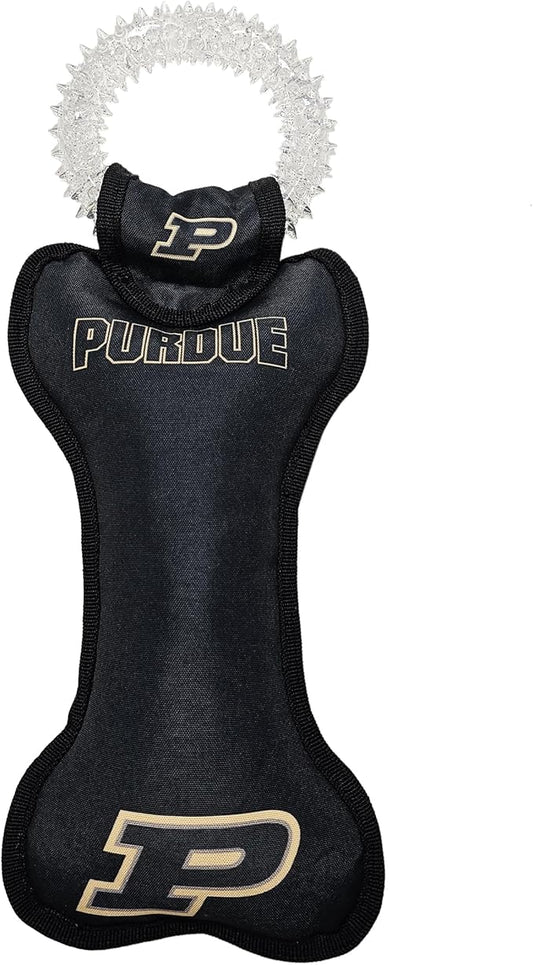 Pets First NCAA Purdue Boilermakers Dental Dog TUG Toy with Squeaker. Tough PET Toy for Healthy Fun, Teething & Cleaning Pets Teeth & Gum