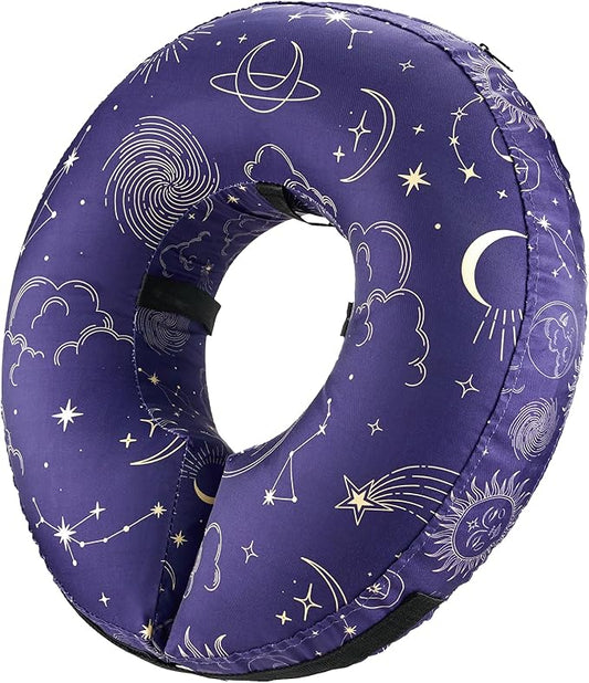 BENCMATE Protective Inflatable Collar for Dogs and Cats - Soft Pet Recovery Collar Does Not Block Vision (Constellation, XLarge)