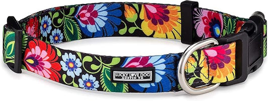 Lucky Love Dog - Adjustable Dog Collar with Easy Click Buckle for Small to Large Ones, Durable, & Comfortable for Male & Female Dogs, Pet Collar for Puppies & Adult Dogs - Blackbird, X-Small
