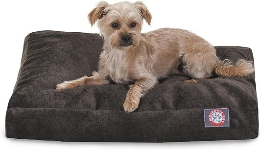 Majestic Pet Shredded Memory Foam Dog Bed Small with Removable Washable Cover – Rectangle Orthopedic Dog Bed–Durable Dog Crate Bed-Flat Dog Bed for Senior Dogs - (27x20) S - Villa - Storm