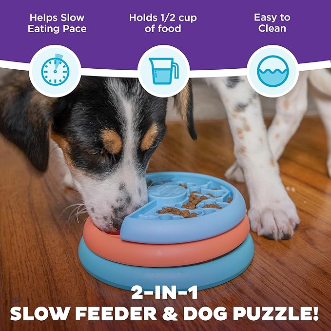 Outward Hound by Nina Ottosson Puppy Lickin' Layers Interactive Dog Puzzle Feeder, Level 2 Intermediate Enrichment Toy, Multicolored