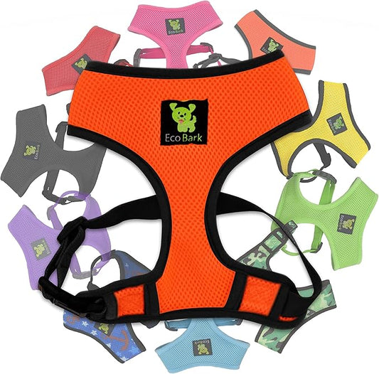 Classic Dog Harness Innovative Mesh No Pull No Choke Design Soft Double Padded Breathable Vest for Eco-Friendly Easy Control Walking Quick Release for Puppies Toy Breeds & Small Dogs (Small, Orange)
