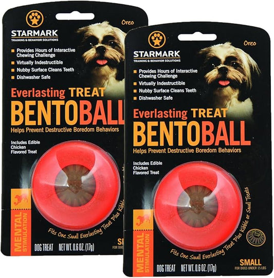 StarMark 2 Pack of Everlasting Treat Bento Balls, Small, Puzzle Toys for Dogs Under 15 Pounds