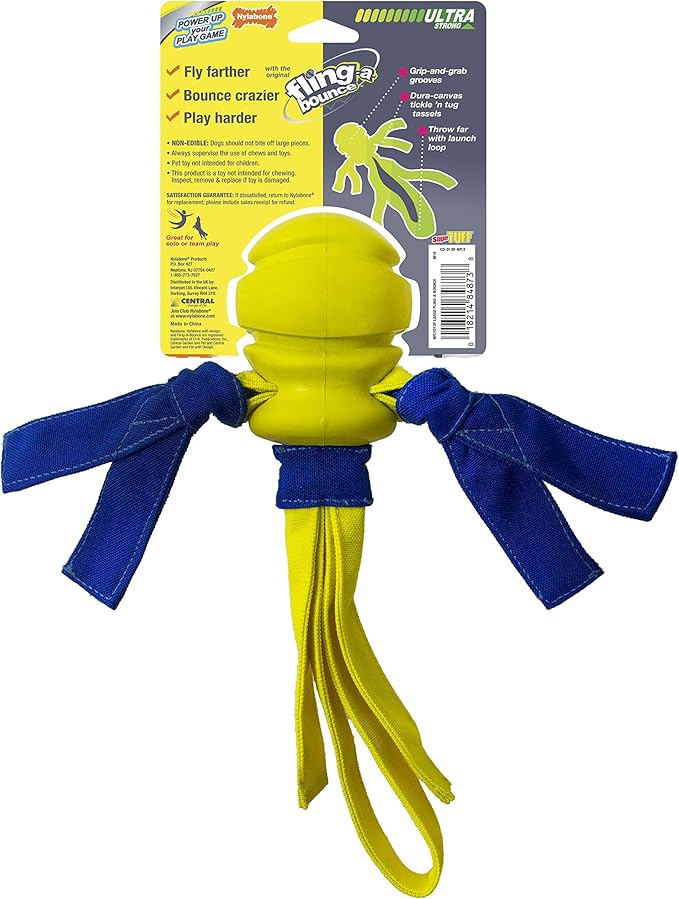 Nylabone Power Play Fling-a-Bounce Interactive Play Toy, Fetch Toy for Dogs, Large (1 Count)