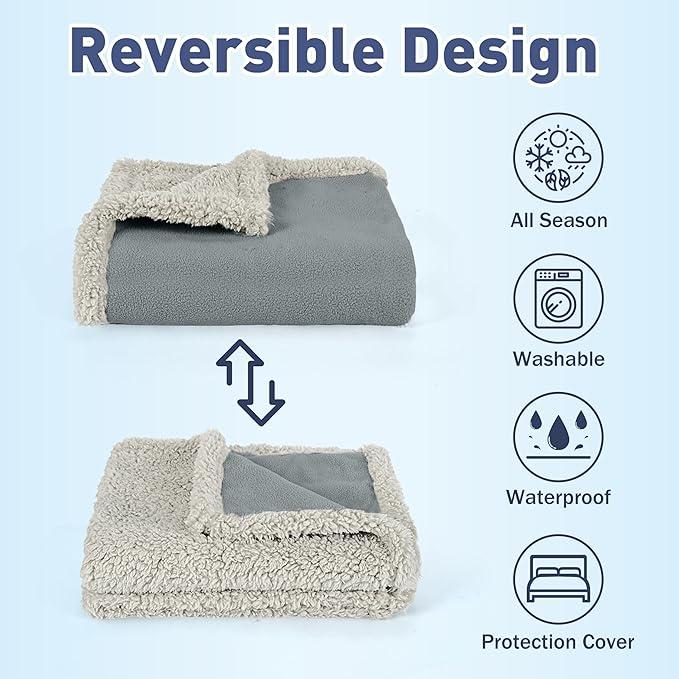 Catalonia Waterproof Bed Cover for Intimacy, Love Couples Leakproof Protector, Reversible Squirt Blanket, Splash Stain Proof Pad for Adults, Washable, 80x90 inches, Gray/Taupe
