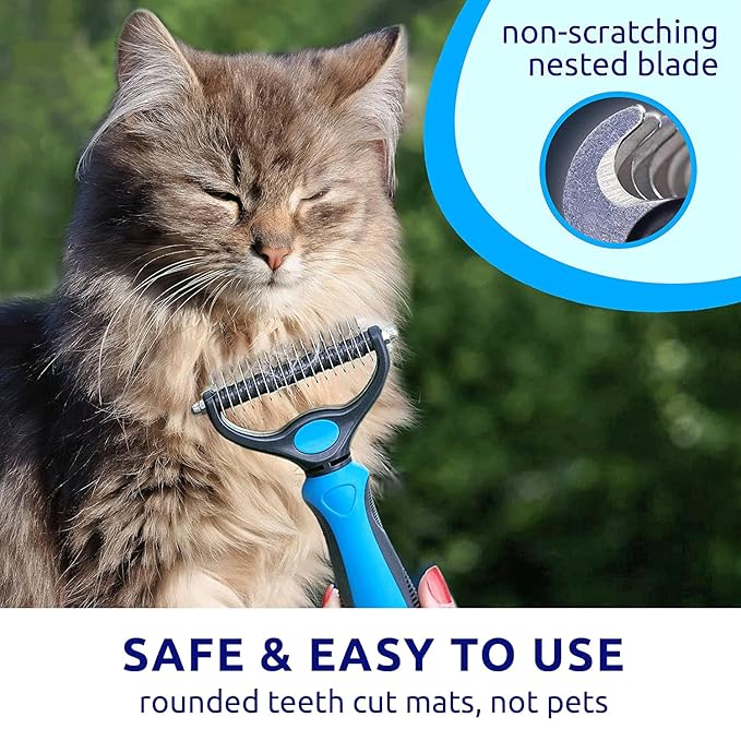 Star Dib - Dog Grooming Brush | Pet Undercoat Dematting Rake with Rounded Teeth. Dog Comb for Detangling, Thinning, & Deshedding All Hair Types. Tool for Long Haired Shedding Dogs