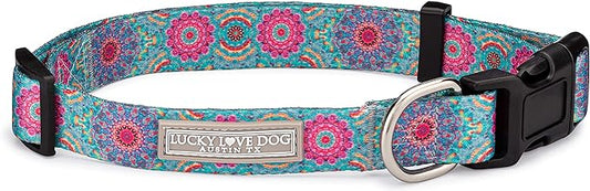 Lucky Love Dog - Adjustable Dog Collar with Easy Click Buckle for Small to Large Ones, Durable, & Comfortable for Male & Female Dogs, Pet Collar for Puppies & Adult Dogs - Clara, Large