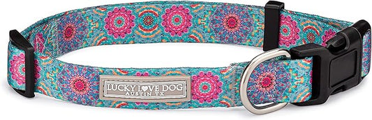 Lucky Love Dog - Adjustable Dog Collar with Easy Click Buckle for Small to Large Ones, Durable, & Comfortable for Male & Female Dogs, Pet Collar for Puppies & Adult Dogs - Clara, Medium
