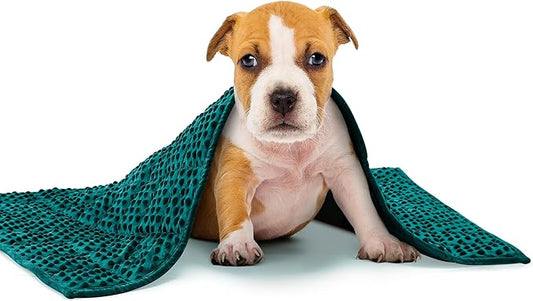 YUSRA Dog Weighted Blanket 2Lbs, Small Weighted Blanket for Dogs Especially for Thunderstorms, Fireworks, Separation, Travel, Bed and Couch, Small Dog Blanket (Blackish Green, 24 * 32inch)