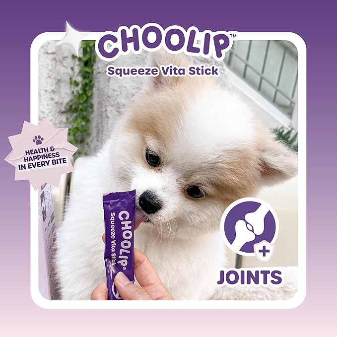 Squeeze Vita Stick Lickable Treats for Dogs & Cats. 7 Joint Support Sticks with Essential multivitamins. Soft and Tasty Paste for All Life Stages, Supporting Joints Health