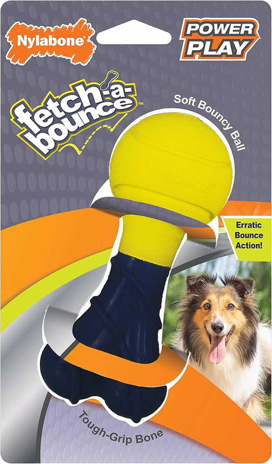 Nylabone Power Play Fetch-a-Bounce Interactive Play Toy, Fetch Toy for Dogs, Small (1 Count)