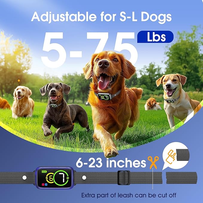 Bark Collar, Smart Dog Bark Collar, Automatic Bark Collar for Small Dogs 5-15lbs, Medium, Large Dogs, Humane Stop Anti-Barking with Beep, Vibration & 7 Adjustable Sensitivity, IP67 Berry