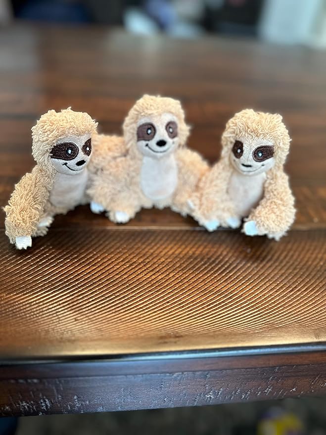 Hide and Seek Dog Toy, Interactive Burrow Dog Toy with Squeaker, Plush Sloth in Tree Trunk, Promotes Mental Stimulation, Easy to Clean, Small 8 x 5.5 inches, Brown (Small Sloth Tree)