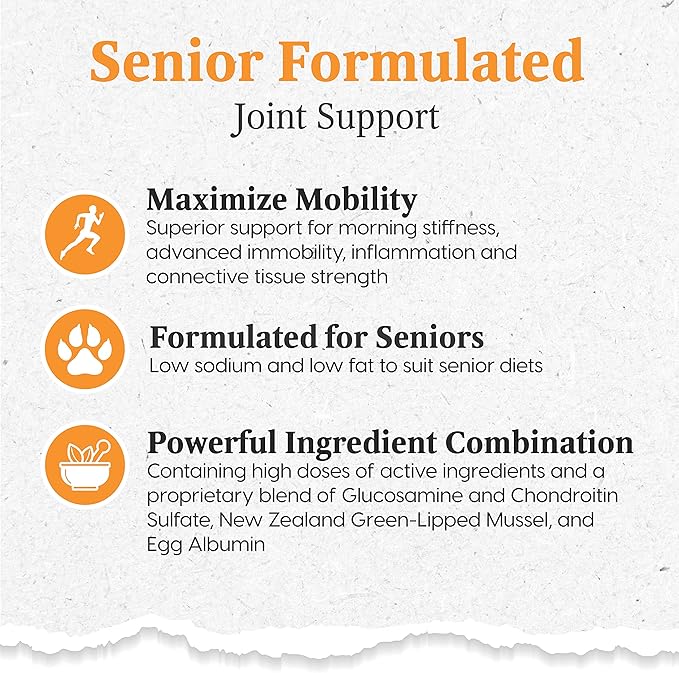 ARK NATURALS Gray Muzzle Old Dogs Happy Joints Chews for Large Breed Dogs, Vet Recommended to Support Cartilage and Joint Function, 500 mg Glucosamine, 16.5 oz Bag, Packaging May Vary (71008)
