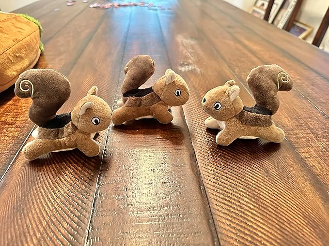 Hide and Seek Dog Toy, Stuffed Animal Tree House, Burrow Dog Toy, Hide and Seek Toy for Small Dogs (Replacement Animals, Squirrel)