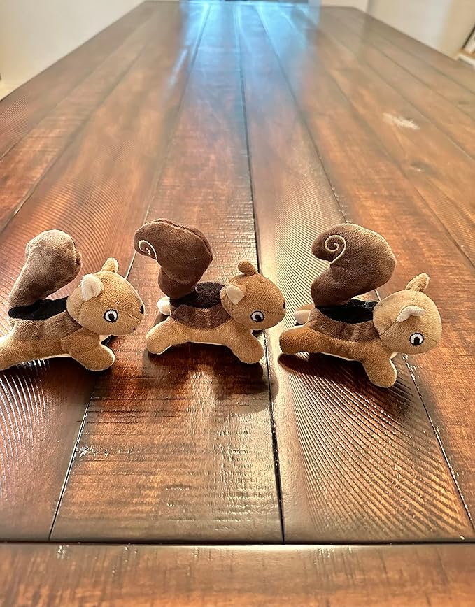 Hide and Seek Dog Toy, Stuffed Animal Tree House, Burrow Dog Toy, Hide and Seek Toy for Small Dogs (Replacement Animals, Squirrel)