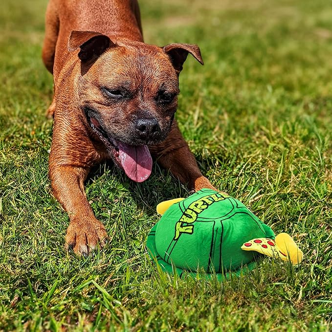 Teenage Mutant Ninja Turtle Official Merchandise | TMNT Toys | Nesting Plush Dog Toy | Turtle Shell with Pepperoni Pup Pizza| Great for Interactive Play