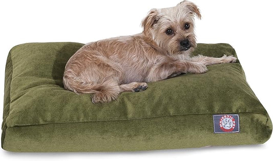 Majestic Pet Shredded Memory Foam Dog Bed Large with Removable Washable Cover – Rectangle Orthopedic Dog Bed–Durable Dog Crate Bed-Flat Dog Bed for Senior Dogs - (44x36) L - Villa - Fern